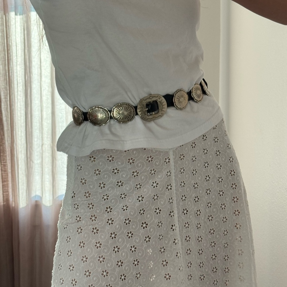 Vintage real 100% silver concho belt handmade in Mexico - Picture 2 of 4